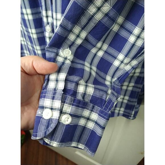 Orvis Men's M Shirt Blue White Plaid Collared Button Long Sleeve Business... - Picture 7 of 11